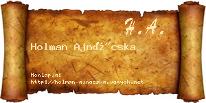 Holman Ajnácska névjegykártya
